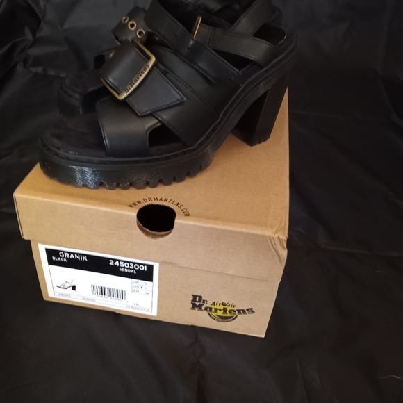 Dr. Martens Shoes - Dr Martens Sandals Granik Leather Heeled Black New